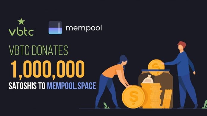 VBTC donates 1,000,000 Satoshis to Mempool.Space