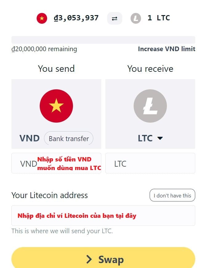 cách mua LTC tại Việt Nam